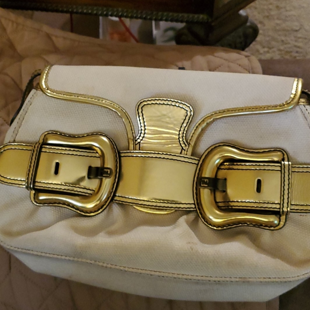 Authentic Fendi Bi Bis Gold creme